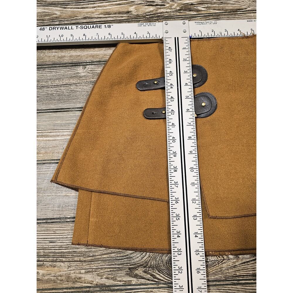 Meadow Rue Women's Zip Closure Leather Trim Buckle Mini Skirt Brown Size 4 - Picture 6 of 7